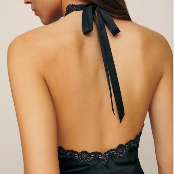 Reformation Monica Silk Top Black - Size M - Picture 3 of 7